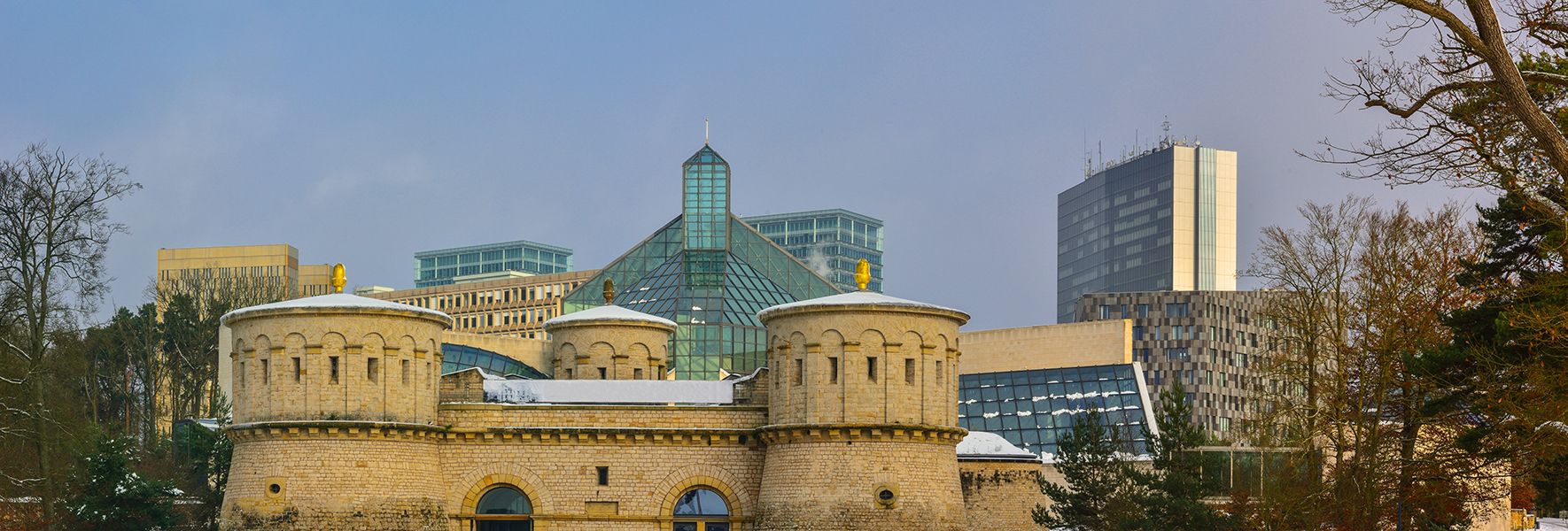 Luxemburg City Kirchberg Winter Panorama