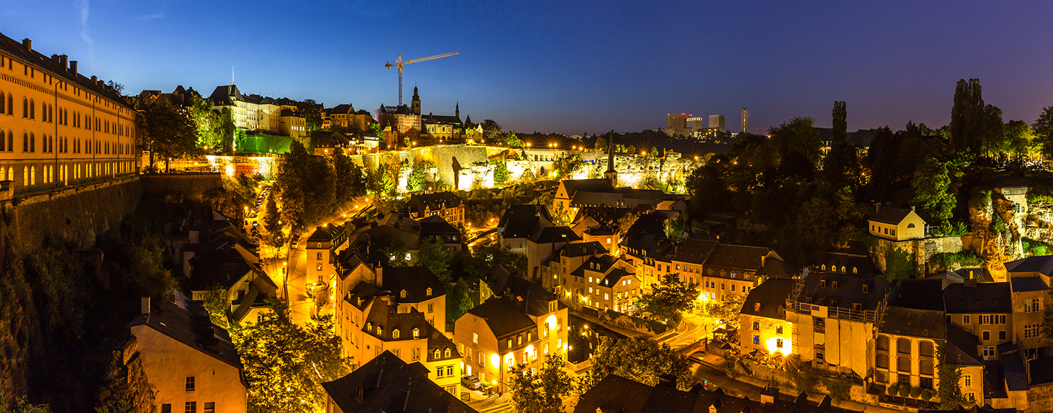 Luxembourg City Night Panorama